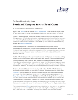 Portland Hungers for Its Food Carts