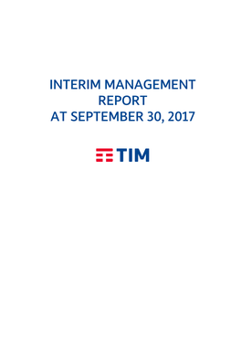 Interim Management Report at September 30, 2017