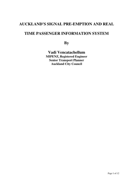 Auckland's Signal Pre-Emption and Real Time