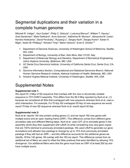 Segmental Duplications and Their Variation in a Complete Human Genome