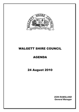 WALGETT SHIRE COUNCIL AGENDA 24 August 2010