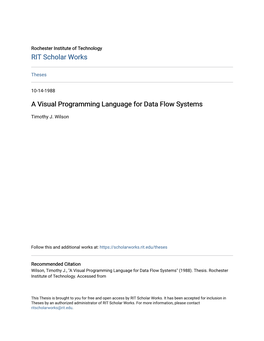 A Visual Programming Language for Data Flow Systems