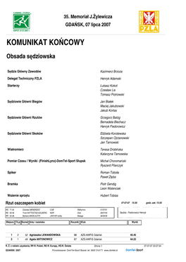 Komunikat Końcowy