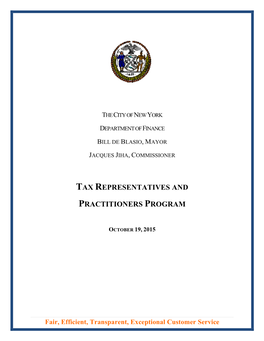 Tax Representatives and Practitioners Program