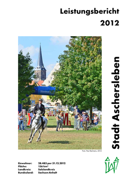 Leistungsbericht Der Stadt Aschersleben 2012
