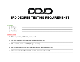 3Rd Degree Testing Requirements