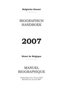 Biografisch Handboek Manuel Biographique