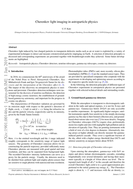 Cherenkov Light Imaging in Astroparticle Physics