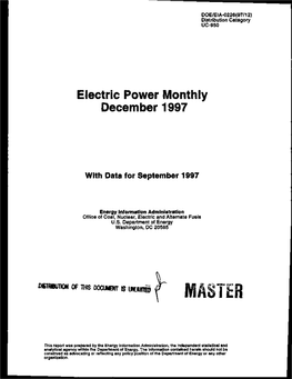 Electric Power Monthly December 1997