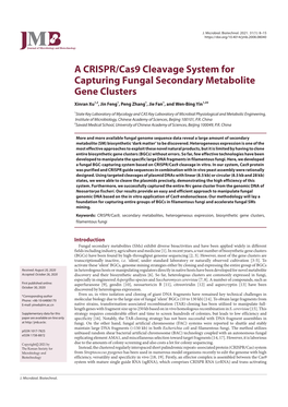 A CRISPR/Cas9 Cleavage System for Capturing Fungal Secondary Metabolite Gene Clusters