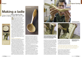 Making a Ladle Drew Langsner Offers a Step-By-Step Guide to Making a Ladle with a Few Tools