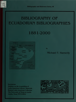 Bibliography of Ecuadorian Bibliographies, 1881-2000