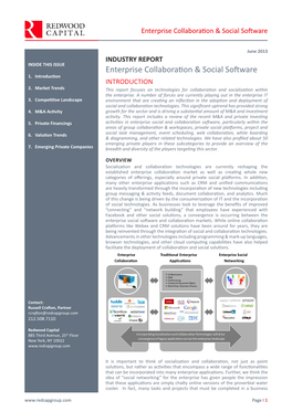 Enterprise Collaboration & Social Software