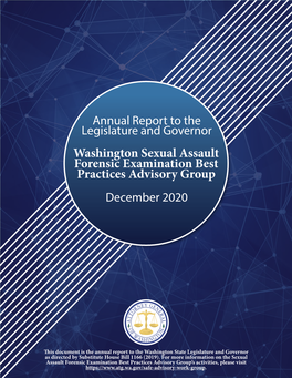 Washington Sexual Assault Forensic Examination Best Practices Advisory Group December 2020