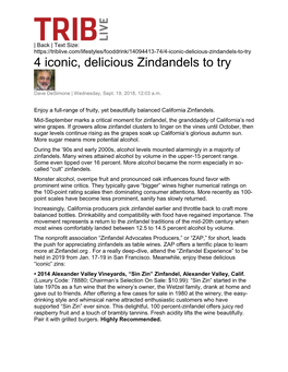 4 Iconic, Delicious Zindandels to Try