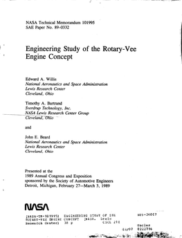 Engineering Study of the Rotary-Vee Engine Concept