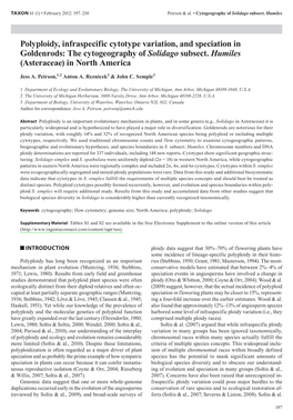 Polyploidy, Infraspecific Cytotype Variation, and Speciation in Goldenrods: the Cytogeography of Solidago Subsect