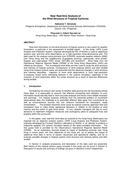 Near Real-Time Analysis of the Wind Structure of Tropical Cyclones