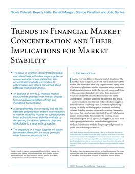 Trends in Financial Market Concentration and Their Implications for Market Stability