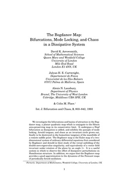 Bifurcations, Mode Locking, and Chaos in a Dissipative System