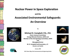 The Need for Nuclear Power in Space Exploration