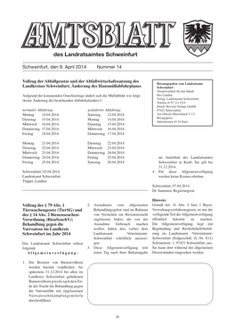 Des Landratsamtes Schweinfurt