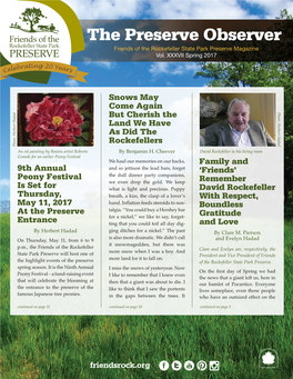 The Preserve Observer Friends of the Rockefeller State Park Preserve Magazine Vol