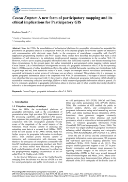 Caveat Emptor: a New Form of Participatory Mapping and Its Ethical Implications for Participatory GIS