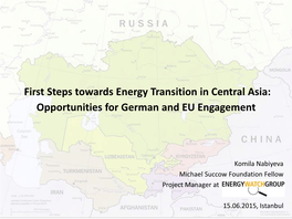 Renewable Energy and Energy Efficiency in Central Asia
