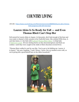 Lauren Akins Is So Ready for Fall — and Even Thomas Rhett Can't Stop Her