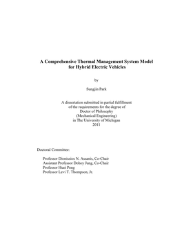 A Comprehensive Thermal Management System Model for Hybrid Electric Vehicles
