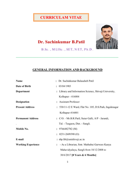Dr. Sachinkumar B.Patil