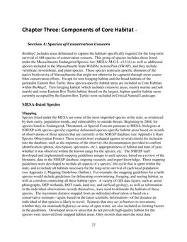 Components of Core Habitat ­