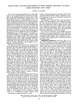 Structure and Relationships of Some Middle Devonian Plants from Western New York