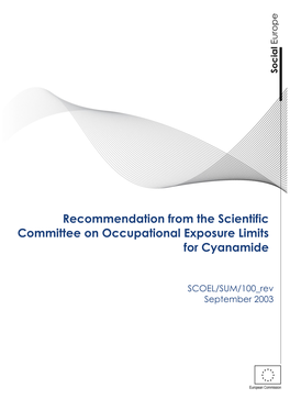 Recommendation from the Scientific Committee on Occupational Exposure Limits for Cyanamide