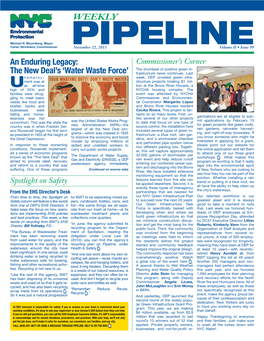 An Enduring Legacy: Commissioner’S Corner the Drumbeat of Positive Green In- the New Deal’S ‘Water Waste Force’ Frastructure News Continues