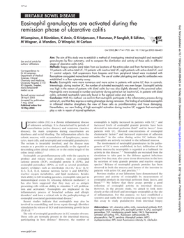 Eosinophil Granulocytes Are Activated During the Remission Phase Of