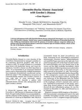 Lhermitte-Duclos Disease Associated with Cowden's Disease