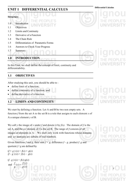 Unit – 1 Differential Calculus