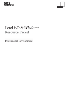 Lead Wit & Wisdom Resource Packet