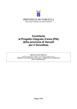 Contributo Al PIA Della Provincia Di