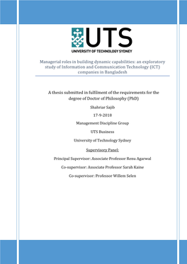 Managerial Roles in Building Dynamic Capabilities: an Exploratory Study of Information and Communication Technology (ICT) Companies in Bangladesh