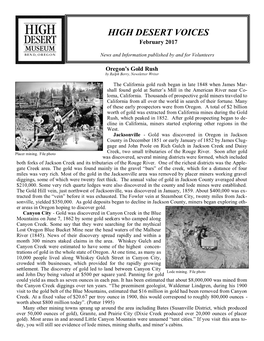 HIGH DESERT VOICES February 2017