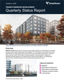 Sound Transit TOD Quarterly Report