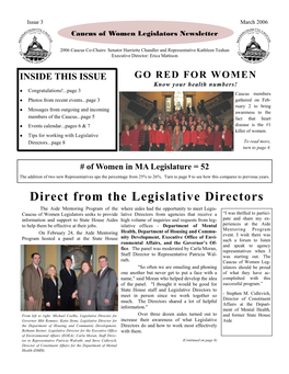 Direct from the Legislative Directors