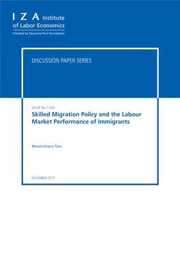 Skilled Migration Policy and the Labour Market Performance of Immigrants