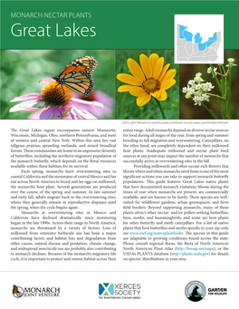 MONARCH NECTAR PLANTS Great Lakes