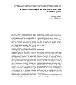 Construction History of the Composite Framed Tube Structural System