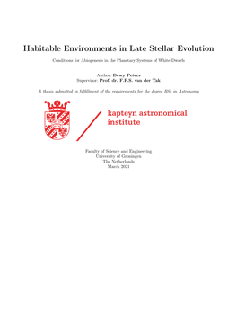 Habitable Environments in Late Stellar Evolution