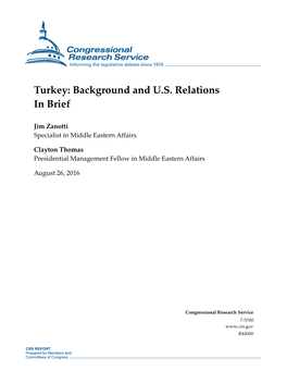 Turkey: Background and U.S. Relations in Brief